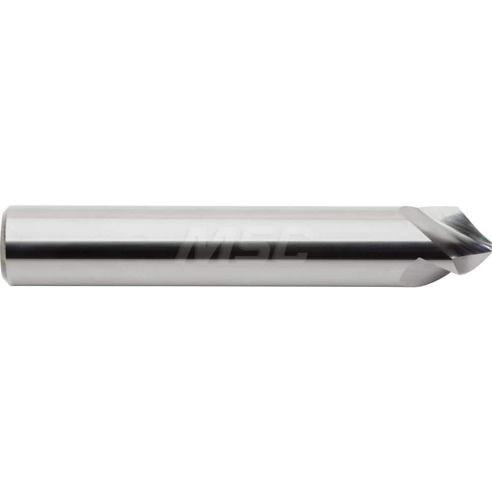 M.A. Ford - Chamfer Mills; Cutter Head Diameter (Inch): 1/4 ; Included Angle A: 90 ; Chamfer Mill Material: Solid Carbide ; Chamfer Mill Finish/Coating: Uncoated ; Overall Length (Inch): 2-1/2 ; Shank Diameter (Inch): 1/4 - Exact Tool & Supply