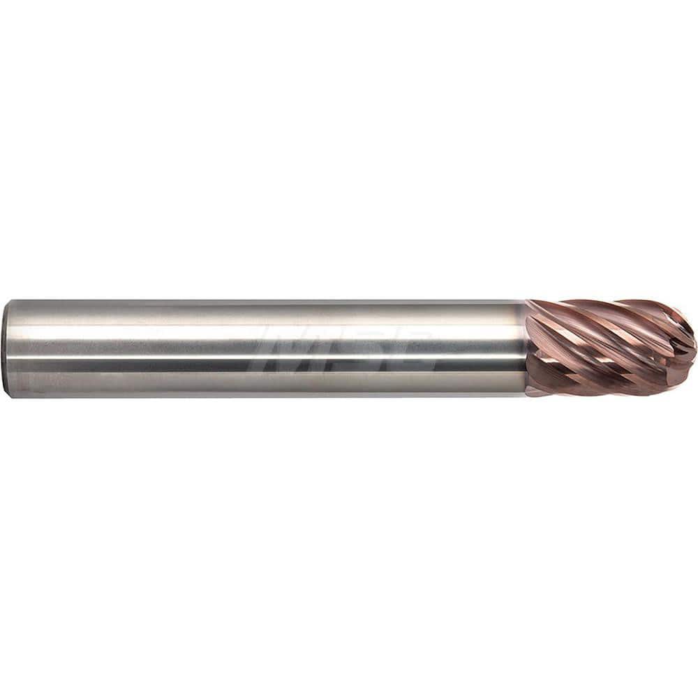M.A. Ford - Ball End Mills; Mill Diameter (Inch): 3/8 ; Mill Diameter (Decimal Inch): 0.3750 ; Number of Flutes: 8 ; Length of Cut (Inch): 1/2 ; Material: Solid Carbide ; Overall Length (Inch): 3 - Exact Tool & Supply