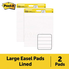 3M - Easel Pads & Accessories; Display/Marking Boards Accessory Type: Easel Pads ; For Use With: Easel Stands ; Detailed Product Description: Post-it Super Sticky Easel Pad Lined 561WL VAD 2PK, 25 in x 30 in (63.5 cm x 76.2 cm), 30 Sheets-Pad, 2 Pads - Exact Tool & Supply