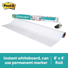 3M - Whiteboards & Magnetic Dry Erase Boards; Type: Dry Erase ; Height (Inch): 48 ; Width (Inch): 96 ; Material: WhiteBoard Surface ; Included Accessories: Cleaning Cloth ; Color: White - Exact Tool & Supply