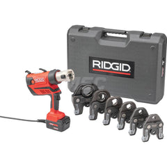 Ridgid - Benders, Crimpers & Pressers; Type: Presser ; Maximum Pipe Capacity (Inch): 4 ; Minimum Pipe Capacity: 1/2 (Inch); Overall Length (Inch): 11 ; Includes: RP 350 Press Tool; 120V AC Adapter; 1/2" to 2" Pro Press Jaws; Carrying Case ; For Use With: - Exact Tool & Supply