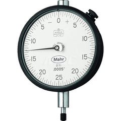 Mahr - Dial Drop Indicators; Maximum Measurement (Inch): 0.125 ; Maximum Measurement (mm): 3.00 ; Dial Graduation (mm): 0.0254 ; Dial Graduation (Decimal Inch): 0.001000 ; Dial Reading: 0-25-0 ; Dial Diameter (mm): 69.85 - Exact Tool & Supply