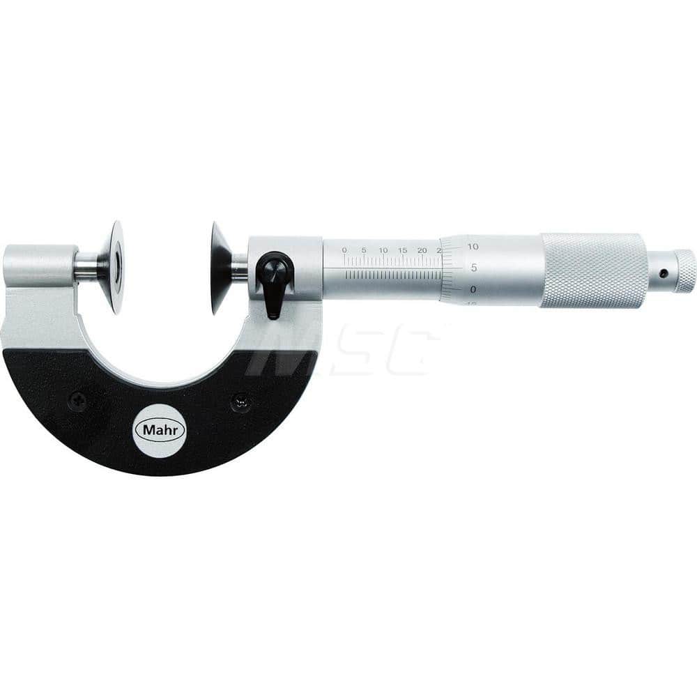 Mahr - Mechanical Outside Micrometers; Minimum Measurement (mm): 0 ; Minimum Measurement (Inch): 0 ; Minimum Measurement (Decimal Inch): 0 ; Maximum Measurement (mm): 25 ; Maximum Measurement (Inch): 0.98 ; Graduation (mm): 0.01 - Exact Tool & Supply