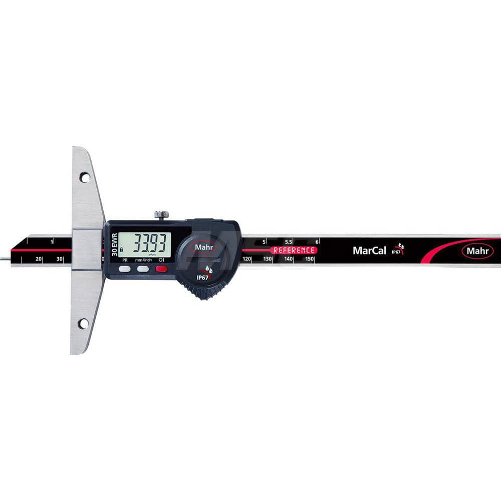 Mahr - Electronic Depth Gages; Minimum Measurement (mm): 0 ; Minimum Measurement (Decimal Inch): 0 ; Maximum Measurement (Decimal Inch): 8 ; Maximum Measurement (mm): 200 ; Resolution (mm): 0.01 ; Resolution (Decimal Inch): 0.0005 - Exact Tool & Supply