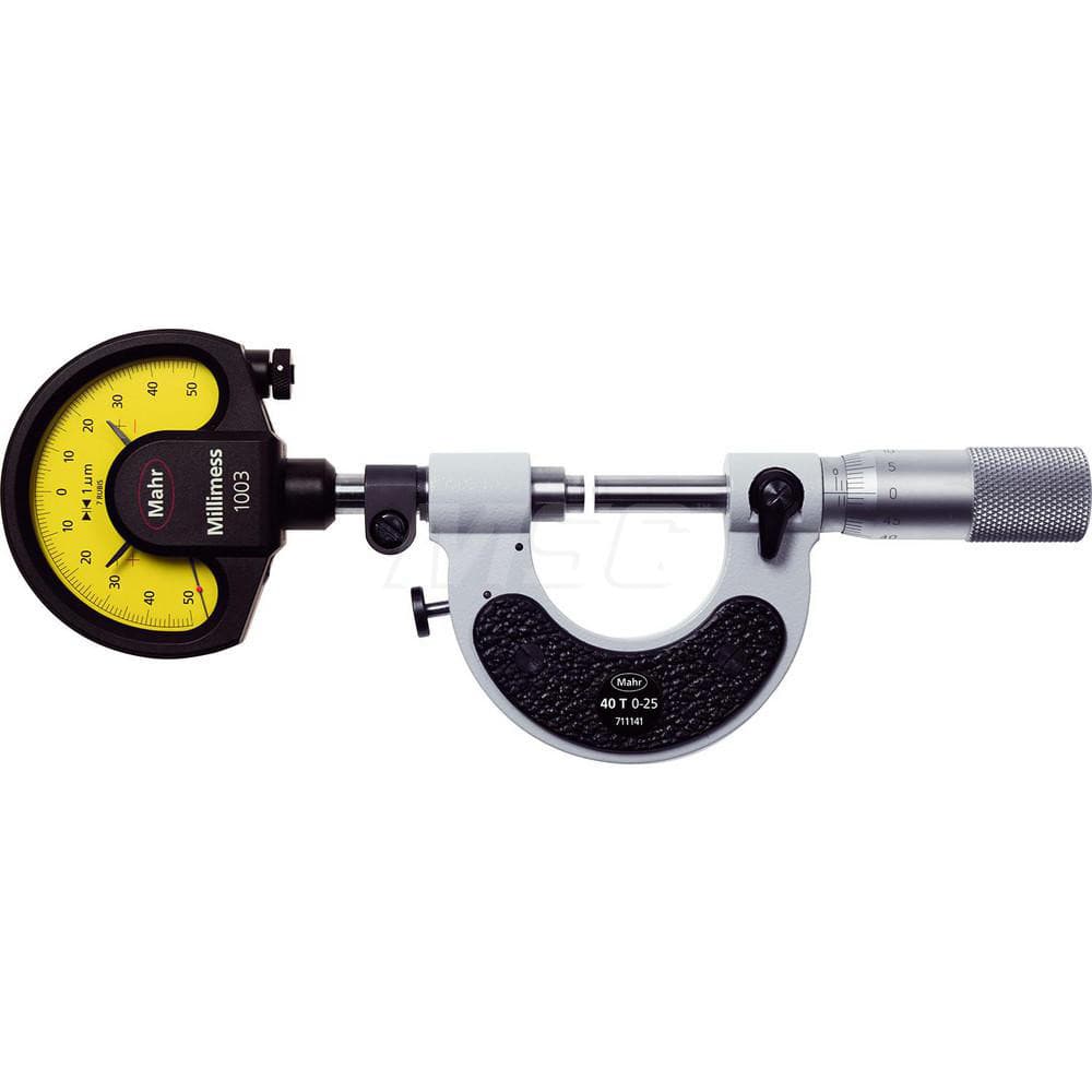 Mahr - Mechanical Indicating Micrometers; Minimum Measurement (Inch): 3.9300 ; Minimum Measurement (mm): 100 ; Minimum Measurement (Decimal Inch): 3.9300 ; Maximum Measurement (Inch): 5.9000 ; Maximum Measurement (Decimal Inch): 5.9000 ; Maximum Measurem - Exact Tool & Supply