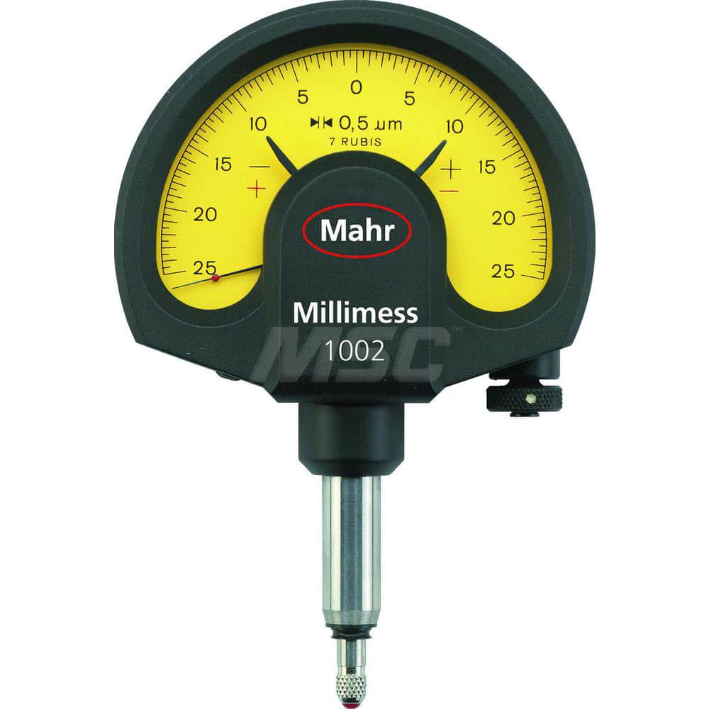 Mahr - Dial Comparator Gages; Dial Graduation (Decimal Inch): 0.000050 ; Dial Graduation (mm): 0.5000 ; Dial Graduation (micro m): 0.50 ; Accuracy (micro m): 0.5 (Ge); 0.6 (Gges); 0.4 (Gt) ; Accuracy (Decimal Inch): 0.00005 ; Maximum Measurement (Decimal - Exact Tool & Supply