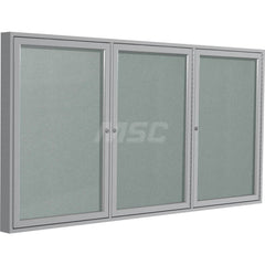 Ghent - Cork Bulletin Boards; Style: Enclosed Vinyl Bulletin Board ; Color: Silver ; Material: Vinyl Fabric ; Width (Inch): 72 ; Height (Inch): 36 - Exact Tool & Supply