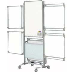 Ghent - Whiteboards & Magnetic Dry Erase Boards; Type: Porcelain on steel Magnetic marker board ; Height (Inch): 76-1/8 ; Width (Inch): 32-5/8 ; Material: Porcelain ; Included Accessories: (4) Markers; Eraser ; Depth (Inch): 21-3/8 - Exact Tool & Supply