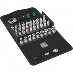 Wera - 42 Piece 1/4" Drive Ratchet Socket Set - Comes in Molded Pouch - Exact Tool & Supply