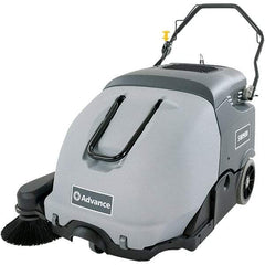 Advance - 41" Cleaning Width, Battery Powered Walk Behind & Sweeper - 0.9 hp, 420 RPM, Series SW900 - Exact Tool & Supply