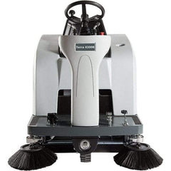 Advance - 46" Cleaning Width, Battery Powered Walk Behind & Sweeper - 0.8 hp, 420 RPM, Series Terra 4300B - Exact Tool & Supply