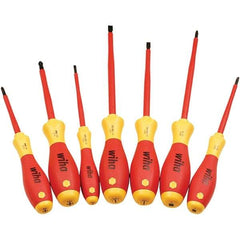Wiha - Screwdriver Sets Screwdriver Types Included: Insulated Slotted; Phillips Number of Pieces: 7 - Exact Tool & Supply