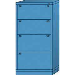 Lyon - 4 Drawer, Standard Eye-Level - Multiple Drawer Access Cabinet - Steel, 30" Wide x 28-1/4" Deep x 59-1/4" High, Wedgewood Blue - Exact Tool & Supply