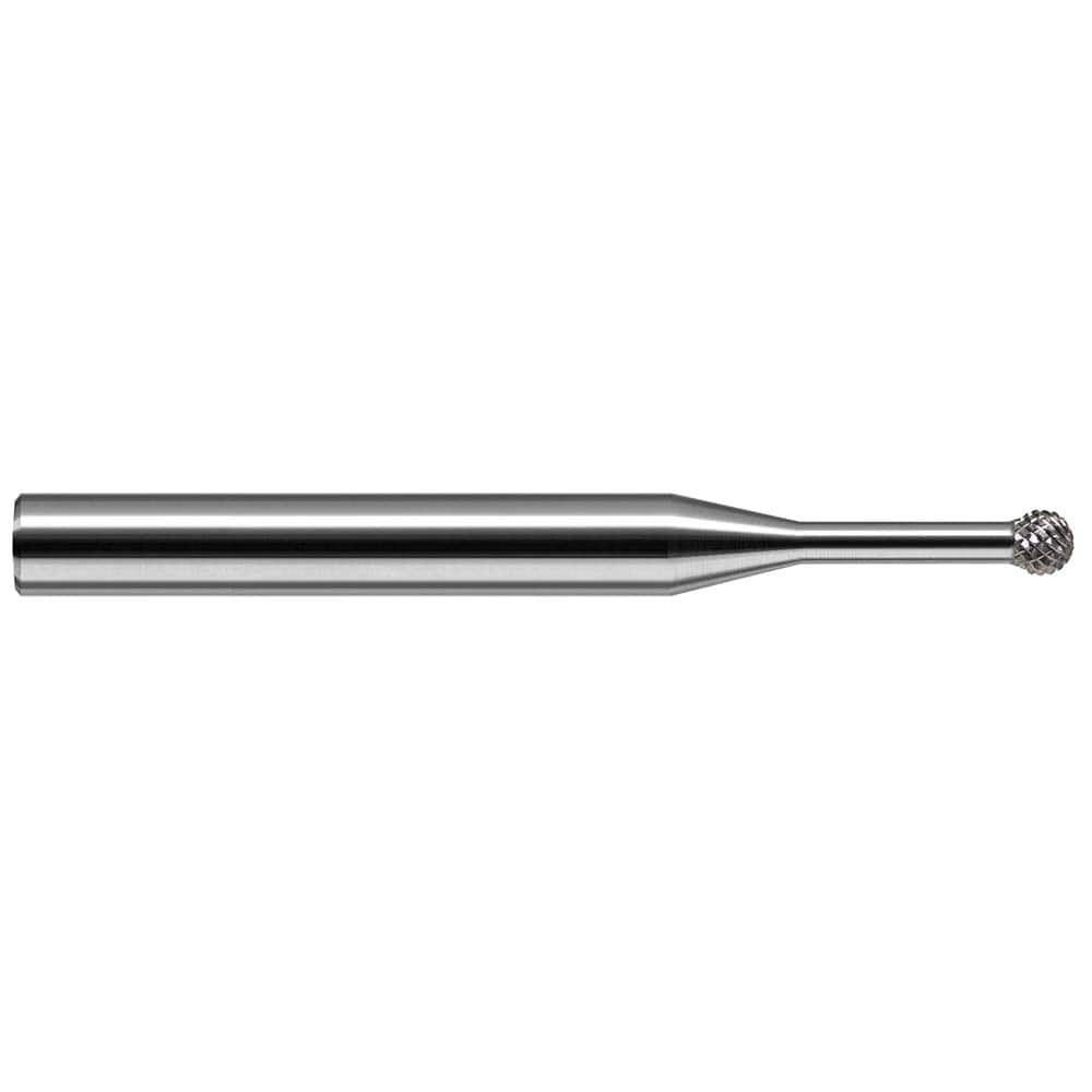 Harvey Tool - 1/8" Cut Diam, 1/8" Shank Diam, Solid Carbide Double Cut Sphere Burr - Exact Tool & Supply