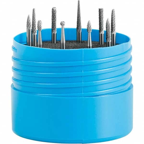 SGS Pro - Burr Sets Head Shape: Cylinder; Ball; Ball Nose Cylinder; Ball Nose Tree; Oval; (2) Pointed Tree; Flame; Ball Nose Cone; Cone Tooth Style: Double Cut - Exact Tool & Supply