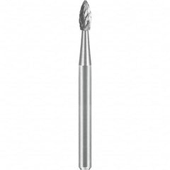 SGS Pro - 1/8" Cut Diam, 1/8" Shank Diam, Tungsten Carbide Double Cut Flame Burr - Exact Tool & Supply