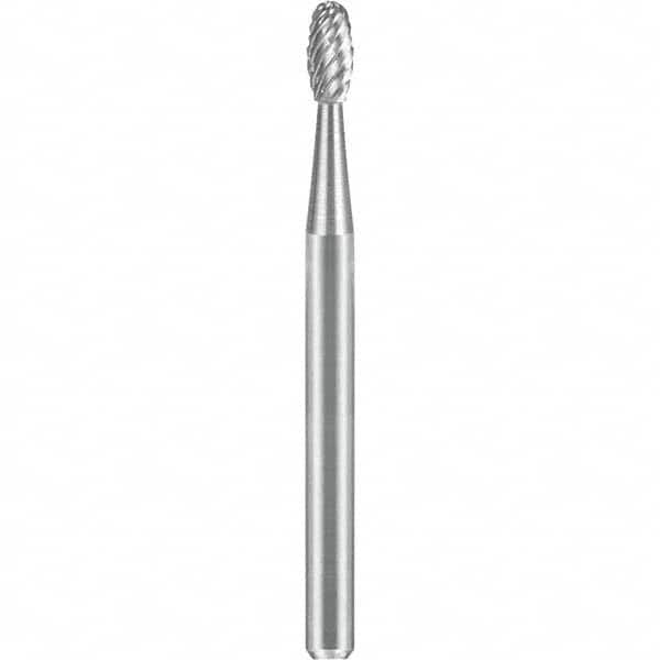 SGS Pro - 1/8" Cut Diam, 1/8" Shank Diam, Tungsten Carbide Double Cut Oval Burr - Exact Tool & Supply