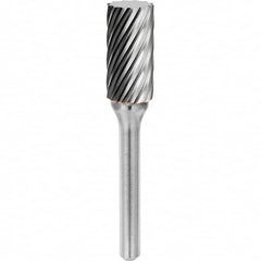 SGS Pro - 1/2" Cut Diam, 1/4" Shank Diam, Tungsten Carbide Inox Cut Cylinder Burr - Exact Tool & Supply