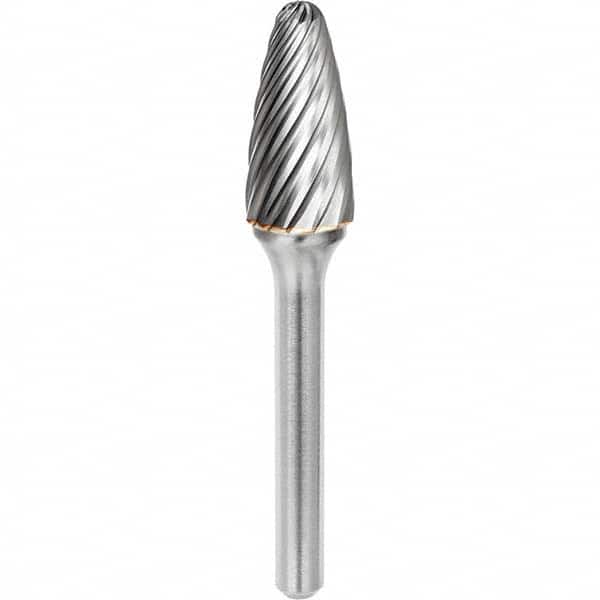 SGS Pro - 1/4" Cut Diam, 1/4" Shank Diam, Tungsten Carbide Inox Cut Ball Nose Tree Burr - Exact Tool & Supply