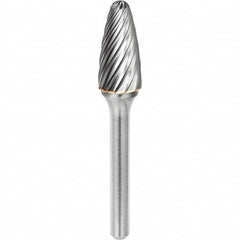 SGS Pro - 3/8" Cut Diam, 1/4" Shank Diam, Tungsten Carbide Inox Cut Ball Nose Tree Burr - Exact Tool & Supply