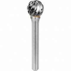 SGS Pro - 5/16" Cut Diam, 1/4" Shank Diam, Tungsten Carbide Steel Cut Ball Burr - Exact Tool & Supply