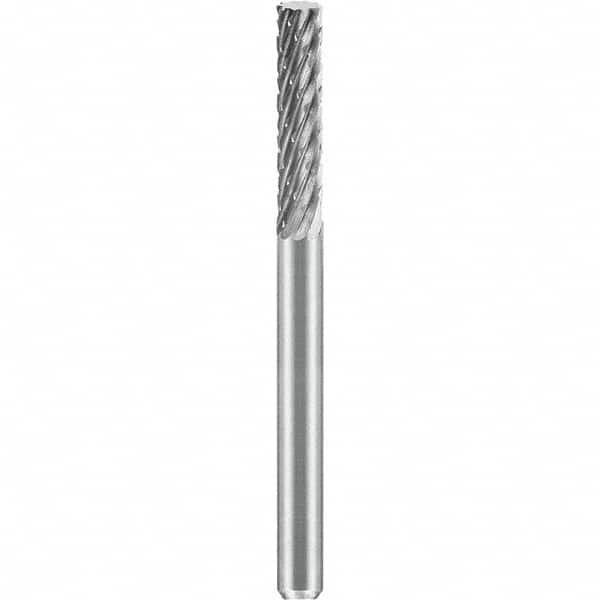SGS Pro - 1/8" Cut Diam, 1/8" Shank Diam, Tungsten Carbide Double Cut Cylinder Burr - Exact Tool & Supply