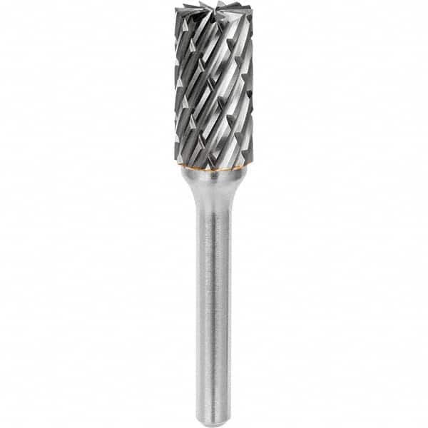 SGS Pro - 5/16" Cut Diam, 1/4" Shank Diam, Tungsten Carbide Steel Cut Cylinder Burr with End Cut - Exact Tool & Supply