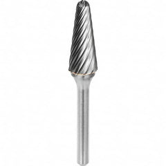 SGS Pro - 3/8" Cut Diam, 1/4" Shank Diam, Tungsten Carbide Inox Cut Ball Nose Cone Burr - Exact Tool & Supply