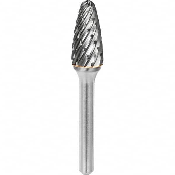 SGS Pro - 1/4" Cut Diam, 1/4" Shank Diam, Tungsten Carbide Steel Cut Ball Nose Tree Burr - Exact Tool & Supply