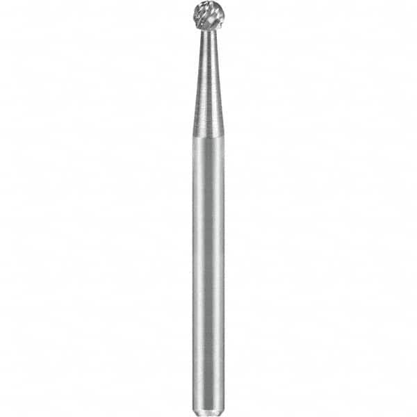 SGS Pro - 1/8" Cut Diam, 1/8" Shank Diam, Tungsten Carbide Double Cut Ball Burr - Exact Tool & Supply