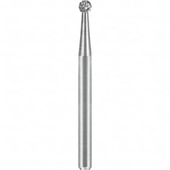 SGS Pro - 1/8" Cut Diam, 1/8" Shank Diam, Tungsten Carbide Double Cut Ball Burr - Exact Tool & Supply