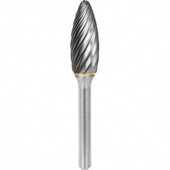 SGS Pro - 5/16" Cut Diam, 1/4" Shank Diam, Tungsten Carbide Inox Cut Flame Burr - Exact Tool & Supply