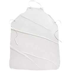 PIP - Disposable & Chemical Resistant Aprons; Garment Style: Bib Apron ; Garment Type: Disposable ; Garment Length (Inch): 48 ; Garment Width (Inch): 35 ; Material: Vinyl ; Color: White - Exact Tool & Supply