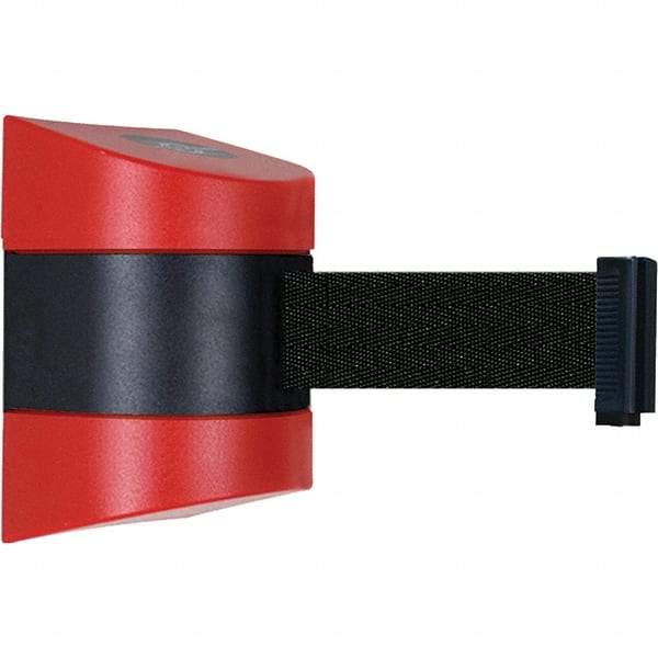 Tensator - 7-1/4" High x 4-3/4" Long x 4-3/4" Wide Magnetic Wall Mount Barrier - Red Powdercoat Finish, Black/Red, Use with Wall Mount - Exact Tool & Supply