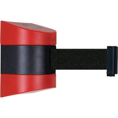 Tensator - 7-1/4" High x 4-3/4" Long x 4-3/4" Wide Magnetic Wall Mount Barrier - Red Powdercoat Finish, Black/Red, Use with Wall Mount - Exact Tool & Supply