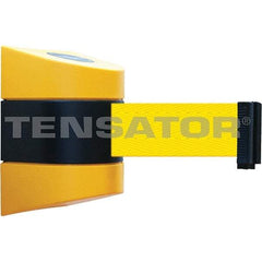 Tensator - 7-1/4" High x 4-3/4" Long x 4-3/4" Wide Magnetic Wall Mount Barrier - Yellow Powdercoat Finish, Black/Yellow, Use with Wall Mount - Exact Tool & Supply