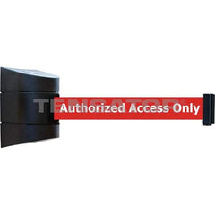 Tensator - 7-1/4" High x 4-3/4" Long x 4-3/4" Wide Magnetic Wall Mount Barrier - Black Powdercoat Finish, Black, Use with Wall Mount - Exact Tool & Supply
