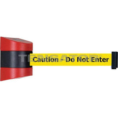Tensator - 7-1/4" High x 4-3/4" Long x 4-3/4" Wide Magnetic Wall Mount Barrier - Red Powdercoat Finish, Red/Black, Use with Wall Mount - Exact Tool & Supply