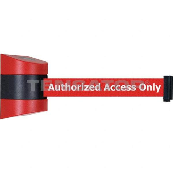Tensator - 5-1/2" High x 3-1/4" Long x 3-1/4" Wide Magnetic Wall Mount Barrier - Metal, Red Powdercoat Finish, Red/Black, Use with Wall Mount - Exact Tool & Supply