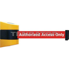 Tensator - 5-1/2" High x 3-1/4" Long x 3-1/4" Wide Magnetic Wall Mount Barrier - Metal, Yellow Powdercoat Finish, Black/Yellow, Use with Wall Mount - Exact Tool & Supply