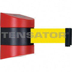 Tensator - 5-1/2" High x 3-1/4" Long x 3-1/4" Wide Magnetic Wall Mount Barrier - Metal, Red Powdercoat Finish, Red/Black, Use with Wall Mount - Exact Tool & Supply