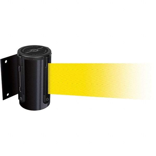 Tensator - 4.74" High x 3-57/64" Long x 3-57/64" Wide Magnetic Wall Mount Barrier - Metal, Black Powdercoat Finish, Black, Use with Wall Mount - Exact Tool & Supply