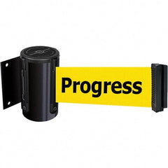 Tensator - 4.74" High x 3-57/64" Long x 3-57/64" Wide Magnetic Wall Mount Barrier - Metal, Black Powdercoat Finish, Black, Use with Wall Mount - Exact Tool & Supply