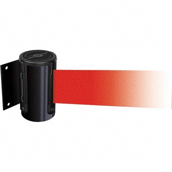 Tensator - 4.74" High x 3-57/64" Long x 3-57/64" Wide Magnetic Wall Mount Barrier - Metal, Black Powdercoat Finish, Black, Use with Wall Mount - Exact Tool & Supply