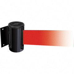 Tensator - 4.74" High x 3-57/64" Long x 3-57/64" Wide Magnetic Wall Mount Barrier - Metal, Black Powdercoat Finish, Black, Use with Wall Mount - Exact Tool & Supply