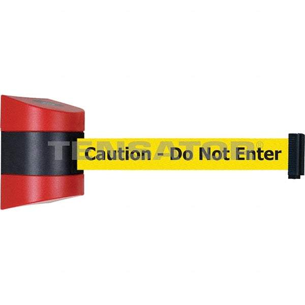 Tensator - 5-1/2" High x 3-1/4" Long x 3-1/4" Wide Magnetic Wall Mount Barrier - Metal, Red Powdercoat Finish, Red/Black, Use with Wall Mount - Exact Tool & Supply