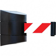Tensator - 5-1/2" High x 3-1/4" Long x 3-1/4" Wide Magnetic Wall Mount Barrier - Metal, Black Powdercoat Finish, Black, Use with Wall Mount - Exact Tool & Supply