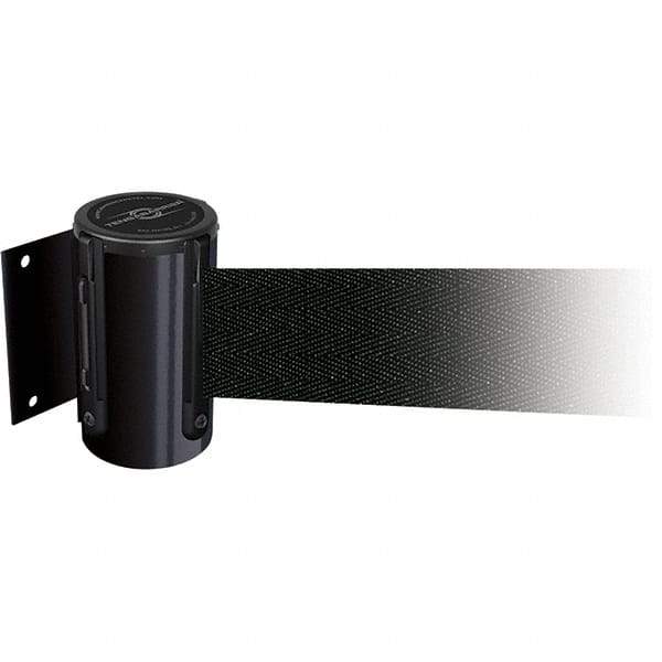 Tensator - 4.74" High x 3-57/64" Long x 3-57/64" Wide Magnetic Wall Mount Barrier - Metal, Black Powdercoat Finish, Black, Use with Wall Mount - Exact Tool & Supply