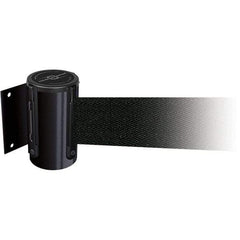 Tensator - 4.74" High x 3-57/64" Long x 3-57/64" Wide Magnetic Wall Mount Barrier - Metal, Black Powdercoat Finish, Black, Use with Wall Mount - Exact Tool & Supply