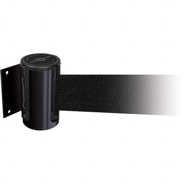 Tensator - 4.74" High x 3-57/64" Long x 3-57/64" Wide Magnetic Wall Mount Barrier - Metal, Black Powdercoat Finish, Black, Use with Wall Mount - Exact Tool & Supply